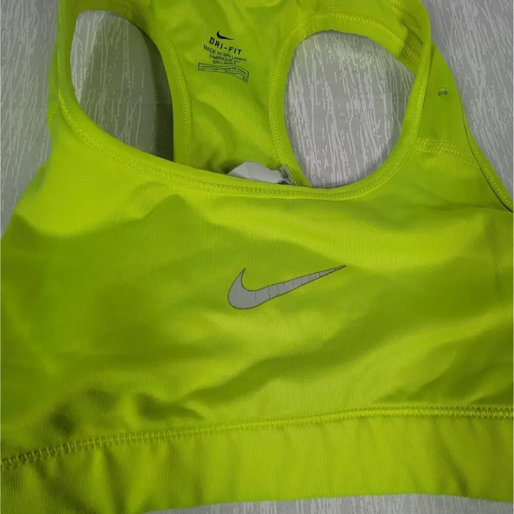 Nike Dri Fit Sports Bra Womens Extra Small Yellow
